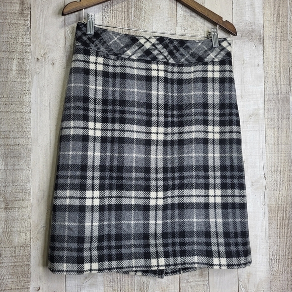 L.L Bean Wool Blend Skirt. Size 8. Grey, Black & White. - Picture 1 of 9